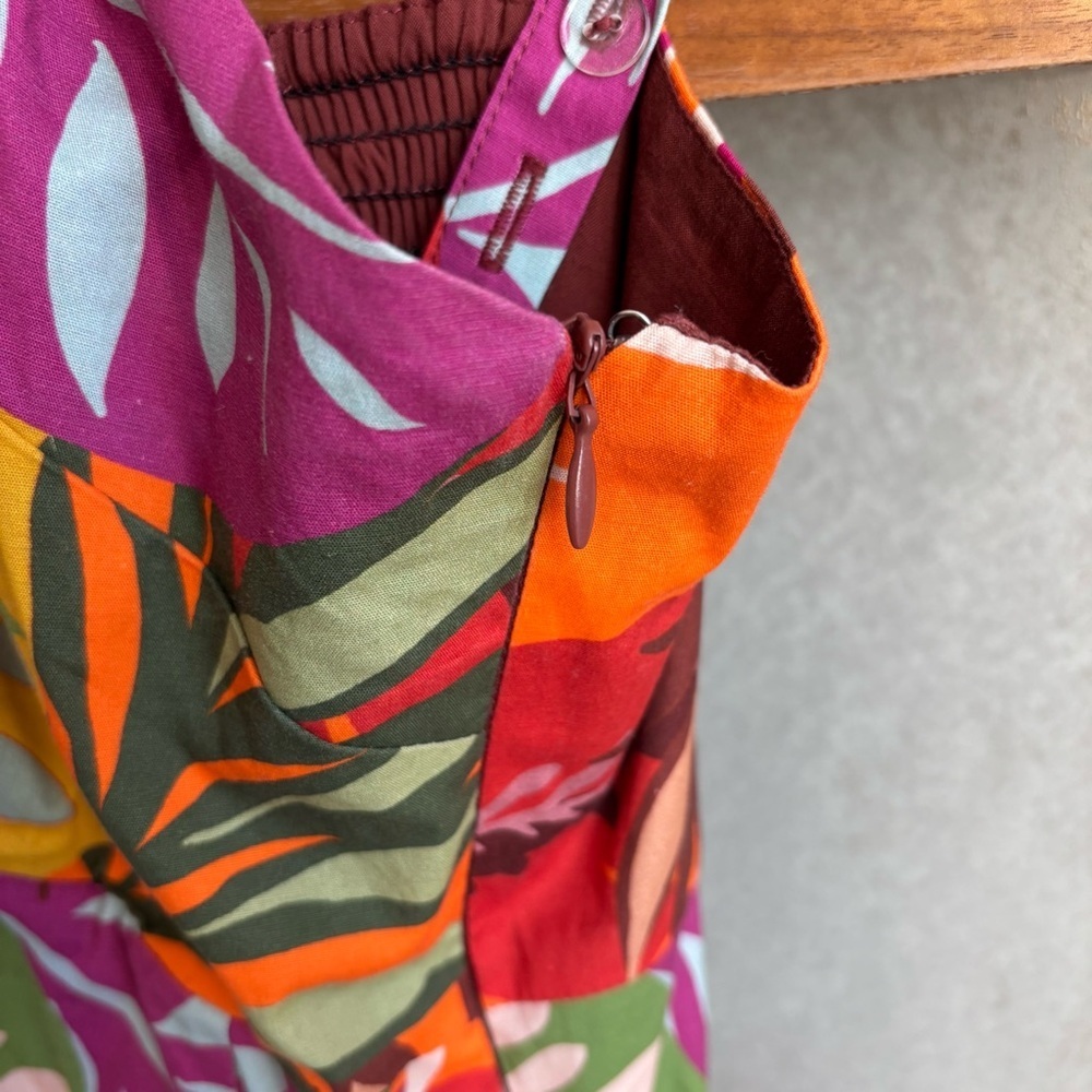 Anthropologie Maeve Printed Ruched Mini Dress, Size 12 - Picture 10 of 13
